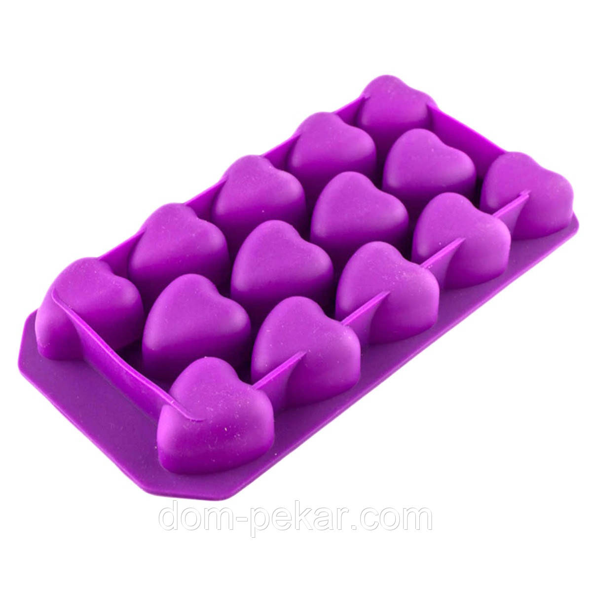 Форма для цукерок силікон Сердечка гладкі 14 шт