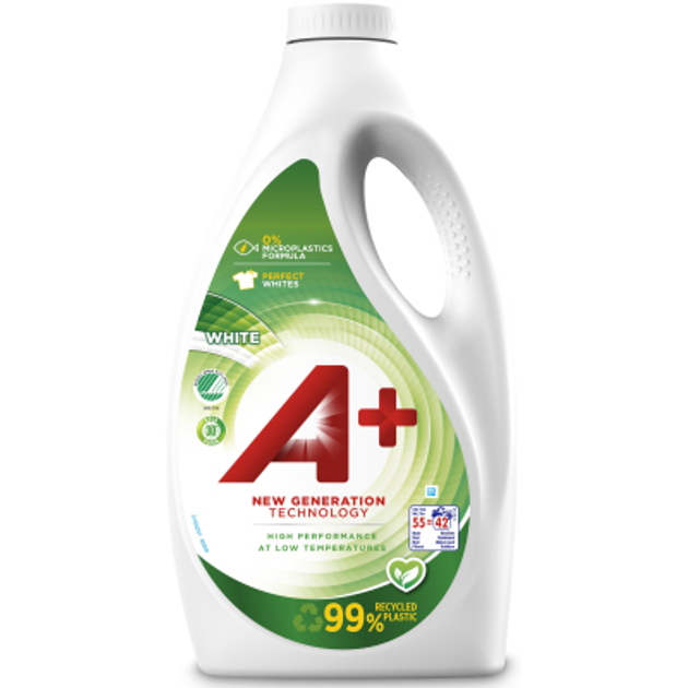Гель для прання білих речей A+ White на 55 прань 2,2л