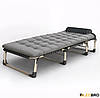 Розкладне ліжко з матрацом та подушкою LEOBRO (FB-S01-PP) для дому кемпінгу потужне на риболовлю розкладачка, фото 3