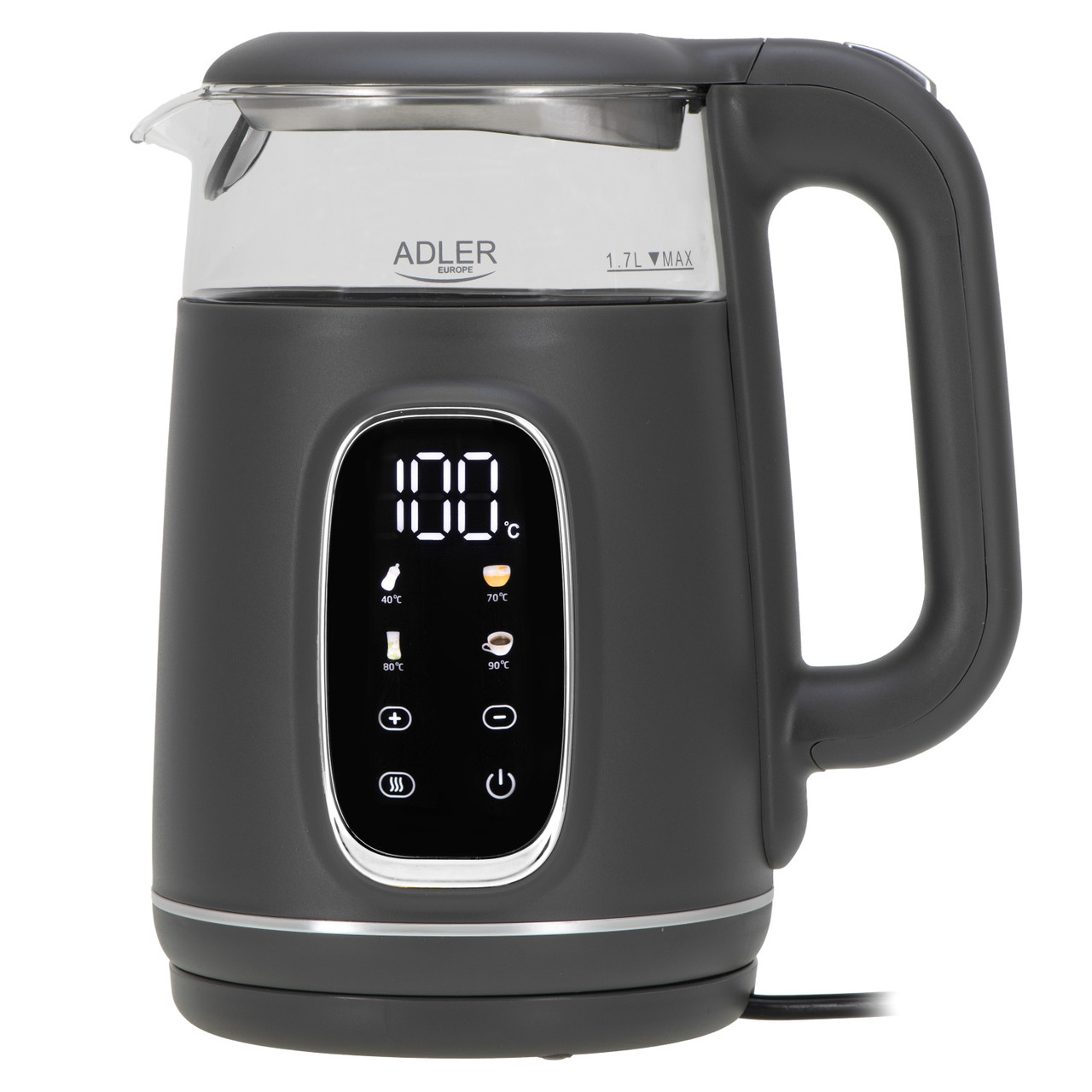 Чайник з регулюванням температури Adler AD 1305 grey