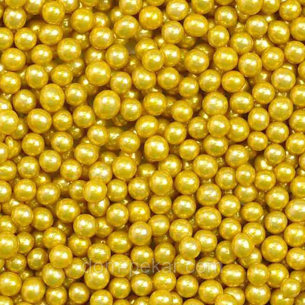 Бусинки цукрові Золоті 7 мм (10 г)