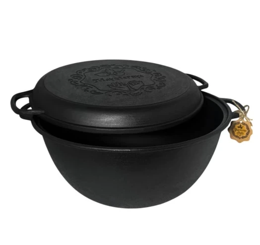 Казанок чавунний Maysternya з кришкою-сковородою 18л V18СР (V18CP), фото 1