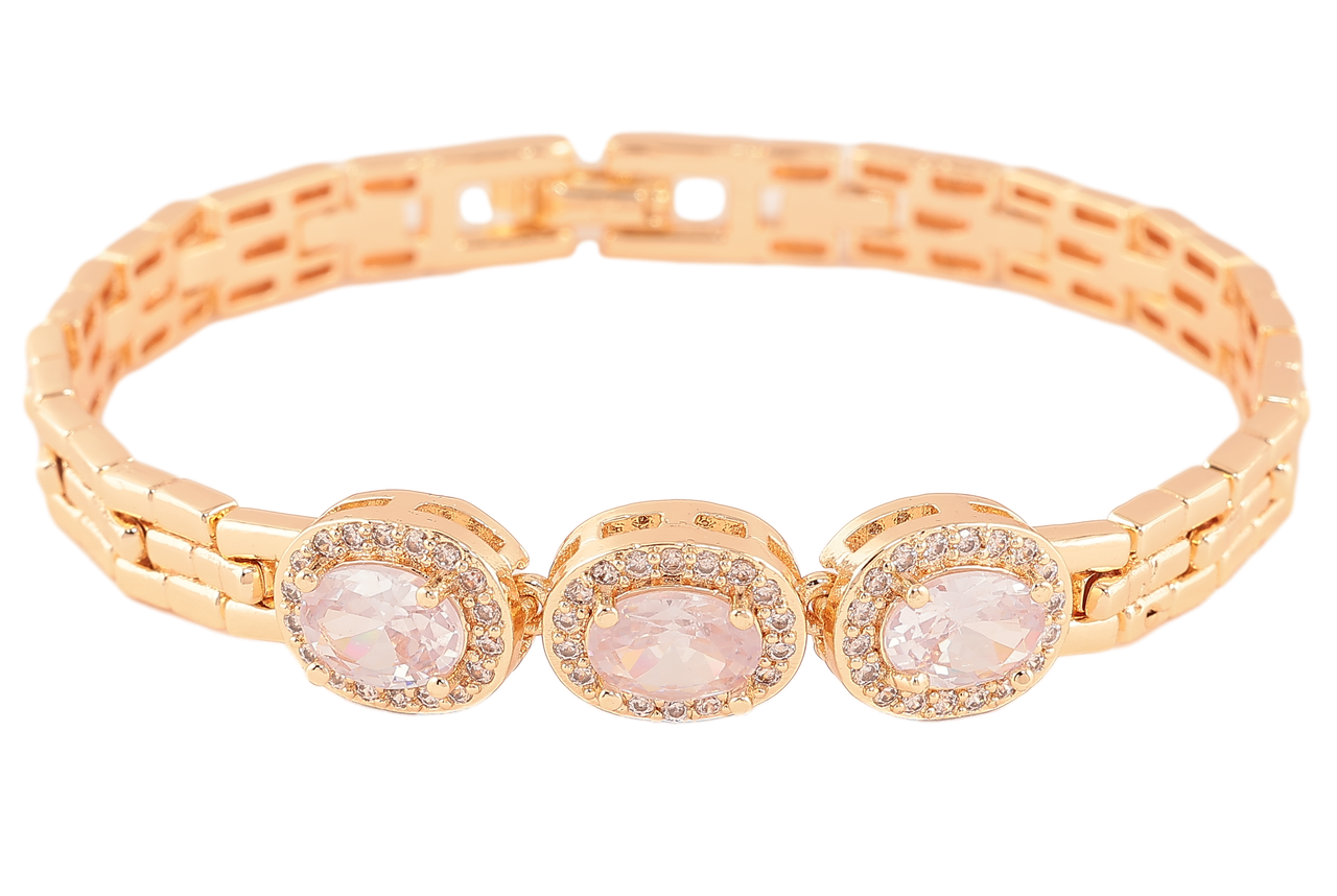 Браслет Xuping M&L Колір 18K «Три кристали» довжина 19см х 7-10мм, фото 1