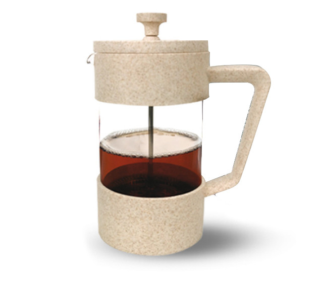 9152/У Заварювальний чайник з поршнем 350мл (еко пластик + боросилікатне, зміцнене скло)без упаковки, фото 1