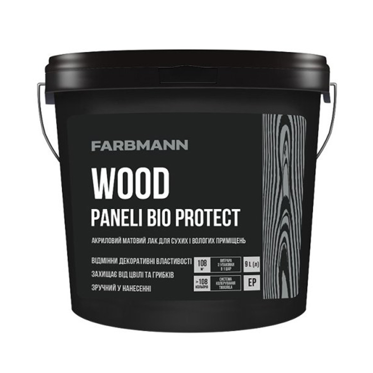 Акриловий лак для внутрішніх робіт Farbmann Paneli Bio Protect матовий 0.9л, фото 1