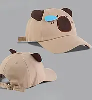 Кепка бейсболка Korni для хлопчика для дівчинки Капібара Capybara з вушками коричнева 54-60