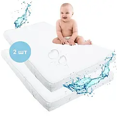 Дитячий наматрацник у ліжечко набір 2 шт 60х120х15см, водовідштовхуючий AquaStop з резинками