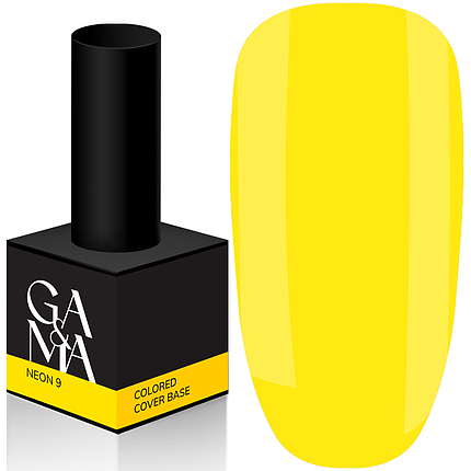 Кольорова база GaMa Cover Base Neon №009, 15 мл жовтий неон, фото 1