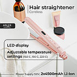Дорожній Випрямляч для волосся Adler AD 2327 pink  USB, фото 6