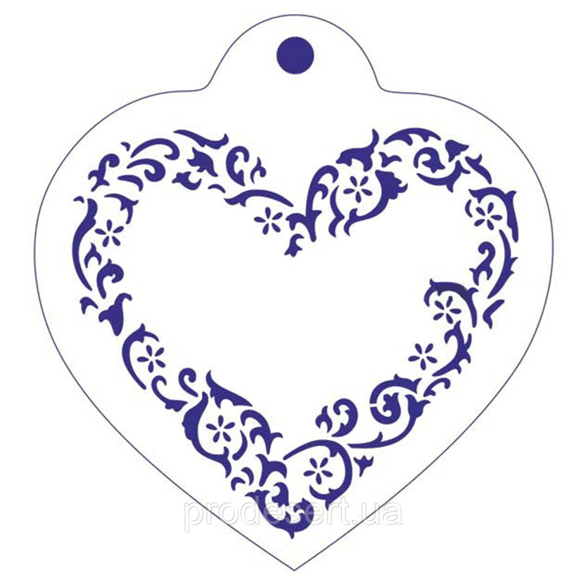 Серце ажурне трафарет для пряників 10*11 см (TR-2)