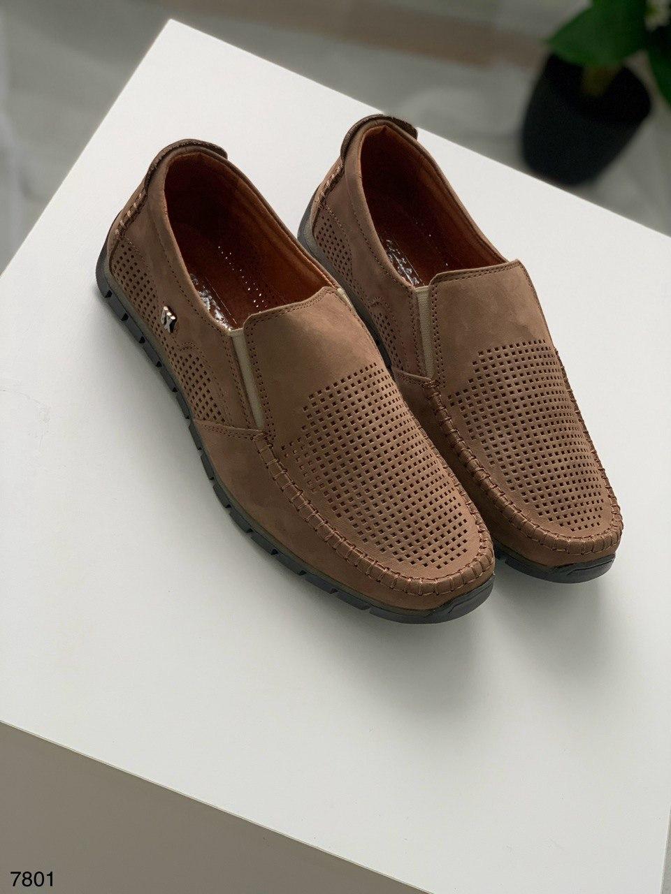 Чоловічі мокасини з перфорацією, фото 1