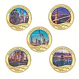 Набір з 5-ти монет на тему туристичні міста США із сертифікатом, фото 2