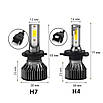 Світлодіодні LED лампи для авто 2 шт, модель H4 з температурою світлового потоку 6000K, фото 6