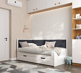 Ліжко дитяче Бруклін з ящиками Viorina DEKO (Виорина Деко) купити в Одесі, Україні 80х190, Білий/Графіт