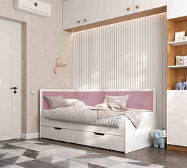 Ліжко дитяче Бруклін з ящиками Viorina DEKO (Виорина Деко) купити в Одесі, Україні 80х190, Білий/Рожевий