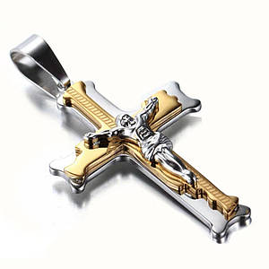 Крест из нержавеющей стали Stainless Steel 60 х 40 мм