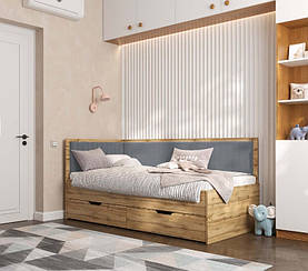 Ліжко дитяче Бруклін з ящиками Viorina DEKO (Виорина Деко) купити в Одесі, Україні 80х190, Дуб Тахо/Сірий