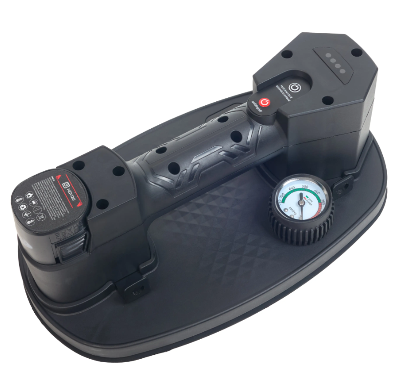 Вакуумна присоска (акумуляторна) NOVQO X-GRIP (2 АКБ) до 170 КГ, механічний манометр, фото 1