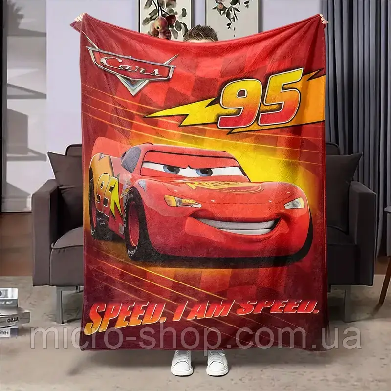 Плюшевий плед ковдра покривало спалах і диво-машинки Blaze and the Monster Machines 150х200 см