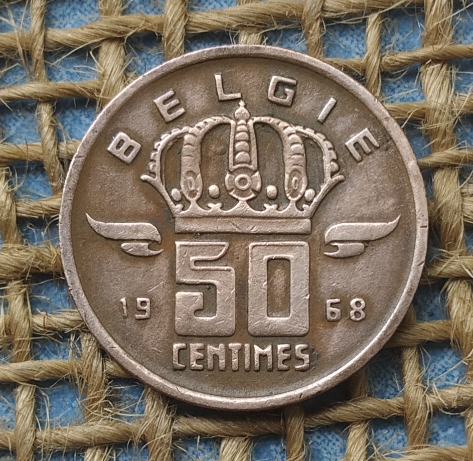 50 сантимiв 1968 року. Бельгiя