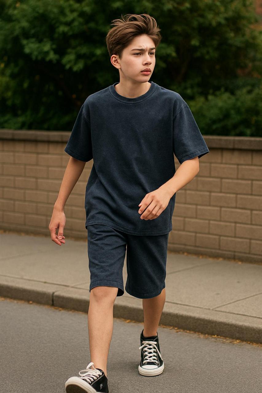 Чорна футболка варенка для хлопців підлітків зріст 134,140,146,152 DOFFBI Туреччина, фото 1