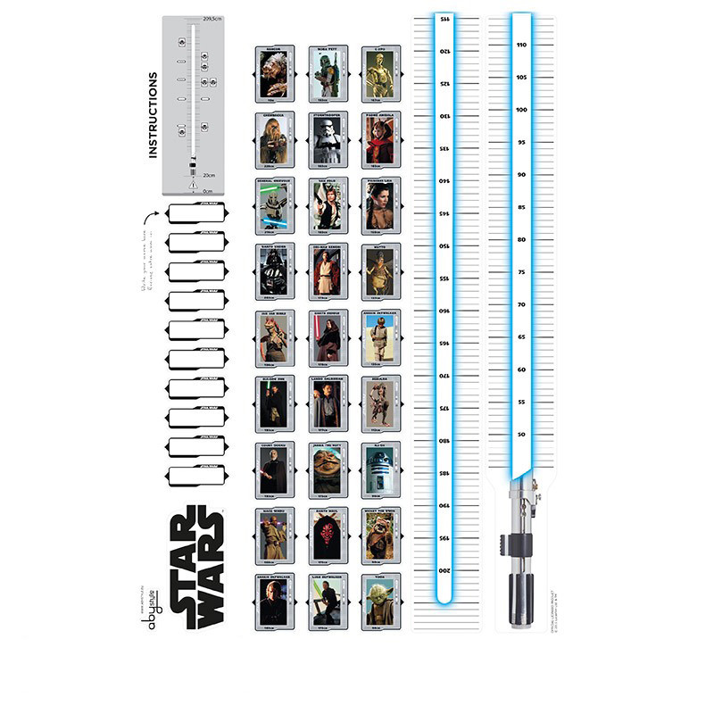 Наклейки інтер'єрні STAR WARS HEIGHT MEASURE (Зоряні війни) 200 x 70 см, фото 1