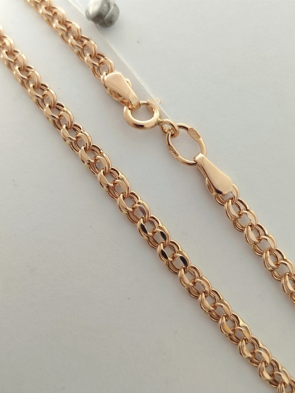 Золотий ланцюжок в червоному золоті 585 проби, фото 1