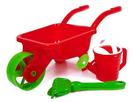 Тачка садова з лійкою, лопаткою та граблями, 60*25см, ТМ KINDER WAY, Україна (3шт)