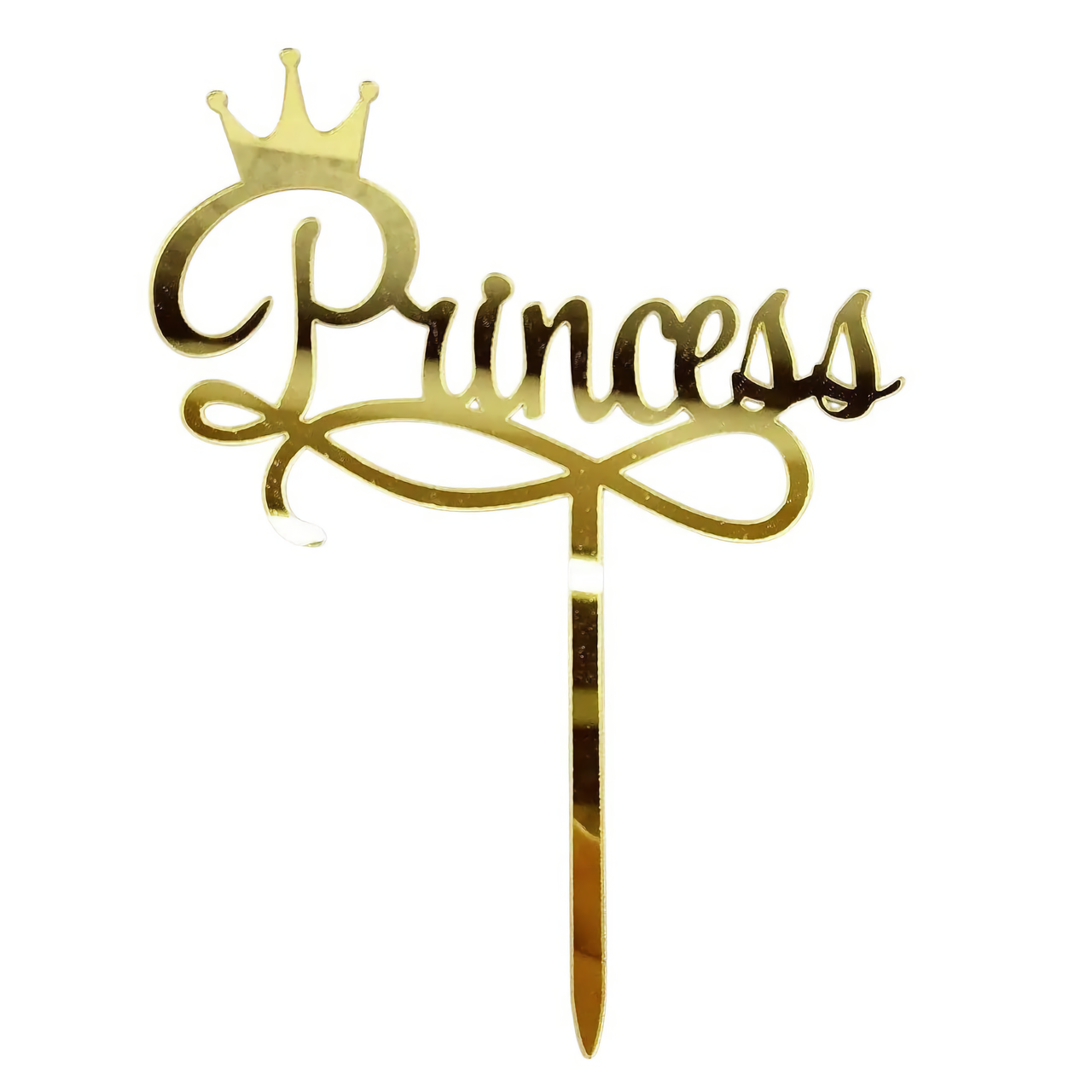Акриловий топпер Princess золотий 12 см