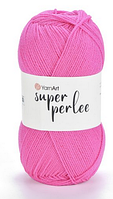 Пряжа Super perle Yarnart-174 насичено-рожевий