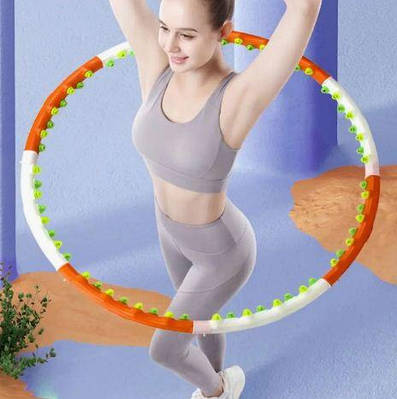 Обруч масажний для схуднення з 64 магнітними кульками Розбірний хулахуп для талії 90 см для тренувань вдома