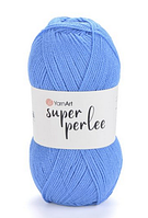 Пряжа Super perle Yarnart-224 синій