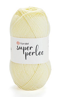 Пряжа Super perle Yarnart-226 молочний із жовтинкою