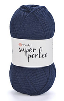 Пряжа Super perle Yarnart-227 темно-синій