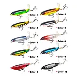 Воблер Topwater Popper з обертовим хвостом 360° та потрійними гачками, фото 3