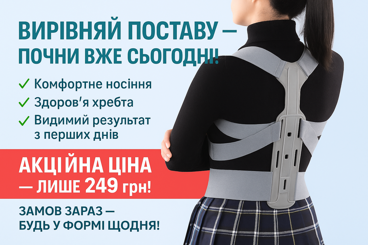 Коректор для спини, регулюючий ортез для спини для покращення постави