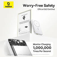 Зовнішній акумулятор Baseus Airpow Ⅱ Qi2 Magnetic Power Bank 10000mAh 22.5W Moon White, фото 5