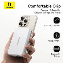 Зовнішній акумулятор Baseus Airpow Ⅱ Qi2 Magnetic Power Bank 10000mAh 22.5W Moon White, фото 7