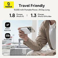Зовнішній акумулятор Baseus Airpow Ⅱ Qi2 Magnetic Power Bank 10000mAh 22.5W Moon White, фото 6