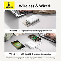 Зовнішній акумулятор Baseus Airpow Ⅱ Qi2 Magnetic Power Bank 10000mAh 22.5W Moon White, фото 10