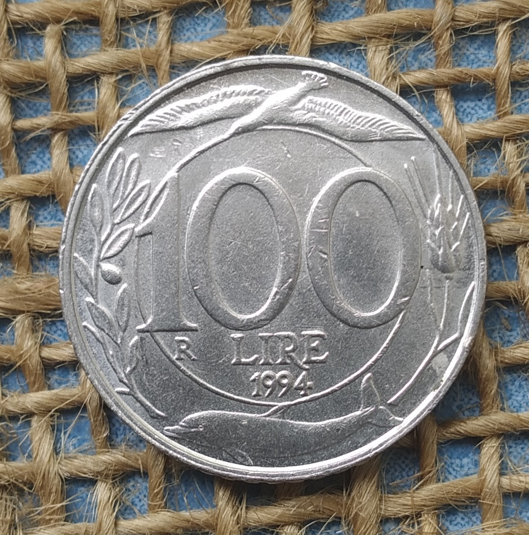 100 лiр 1994 року. Iталiя