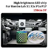 LED-підсвітка для Bambu Lab P1 Series, 5V, 120 LED, 150cm, GH1.25-2pin / Світлодіодна стрічка самоклейна, фото 7
