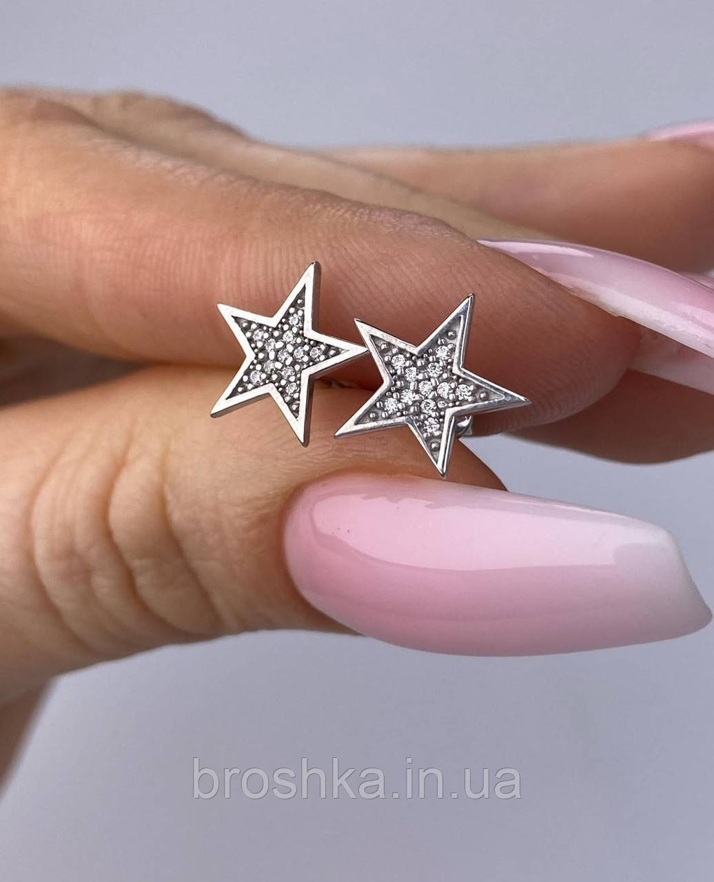 Срібні сережки зірки, зірка з гвинтовою застібкою