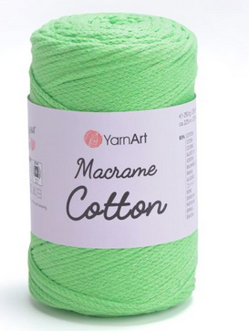 Пряжа Macrame Cotton-802 яскравий салат, фото 1