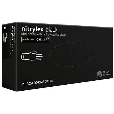 Рукавиці медичні "Nitrylex" black L 50пар, чорні