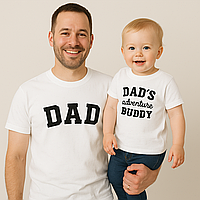 Футболки тато і дитина. Тато та син. DAD + DAD'S adventure BUDDY