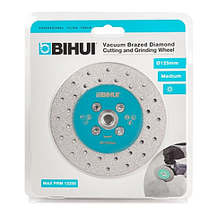 Диск алмазний BIHUI VACUUM 125 мм для різки і шліфування з фланцем М14
