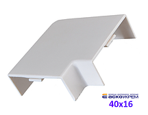 Кут плоский 40x16 мм для короба