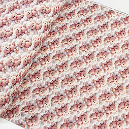 Ранфорс digital з цифровим друком 5D маленькі "Ведмедики у хмарах" №TH-3493