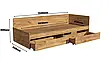 Односпальне ліжко з ламінованої ДСП, соната-800 Еверест з ящиками (80х190 см), фото 9